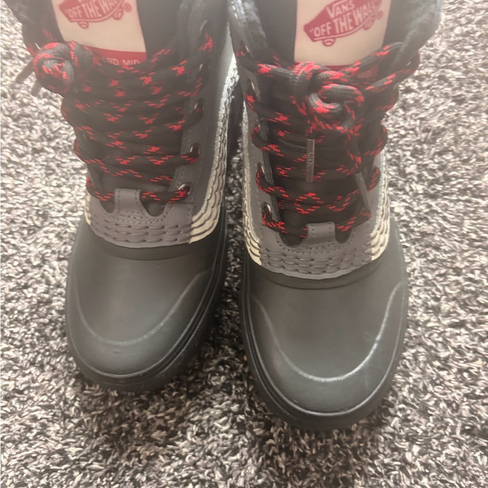 Vans Men's Black and Red Weatherproof Boots